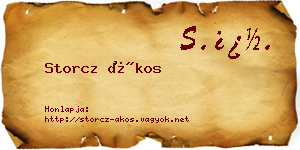 Storcz Ákos névjegykártya